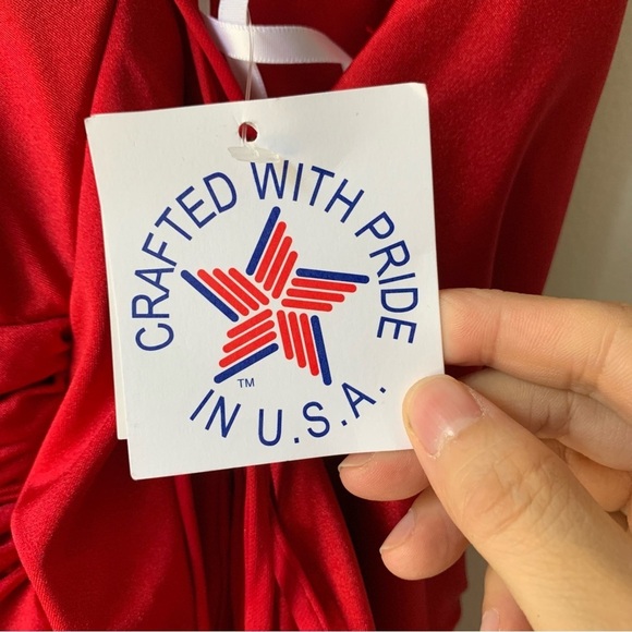 XSCAPE JERSEY LACE UP Side Slit GOWN Sz‎ 4 NWT - Picture 6 of 10